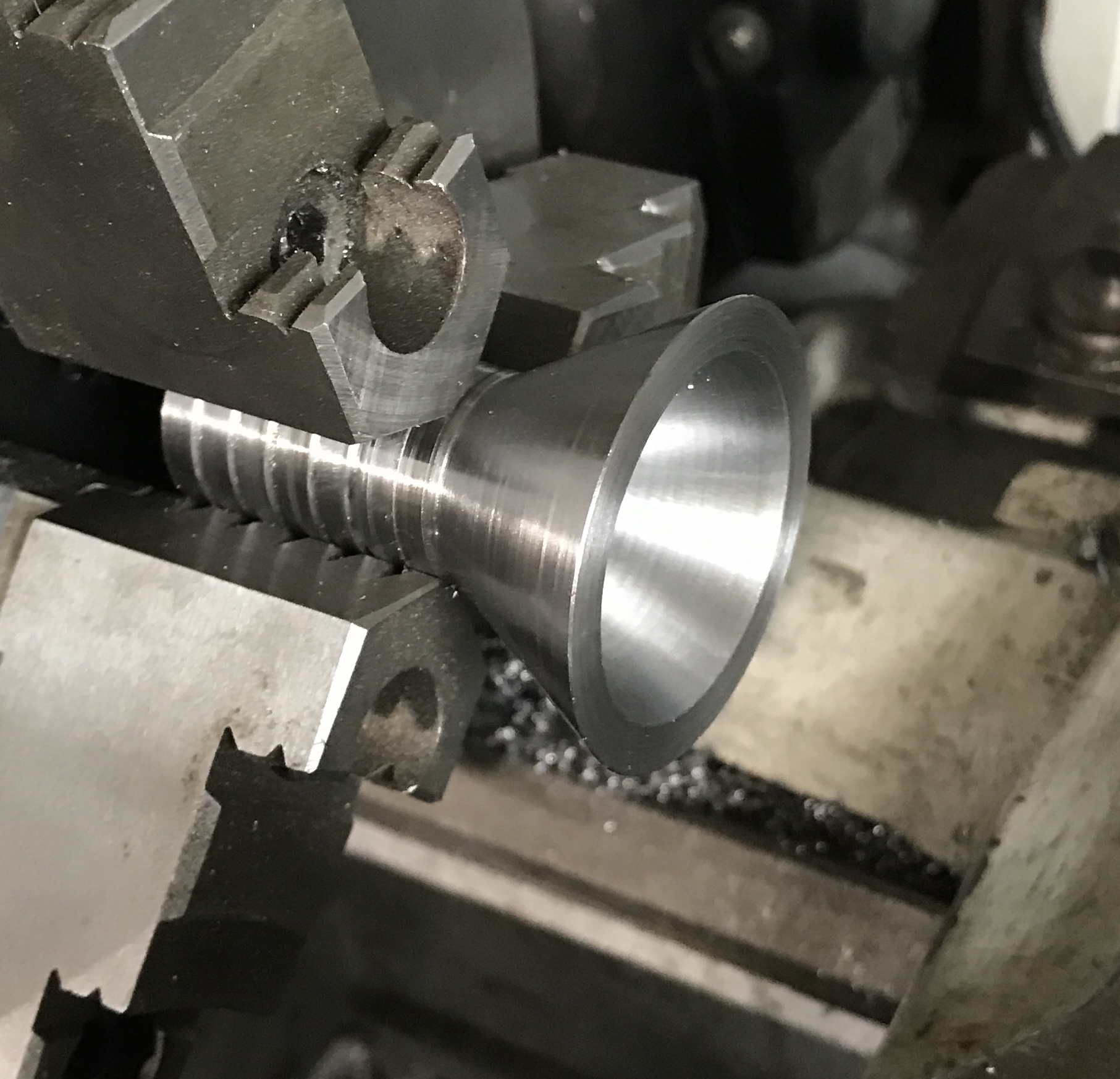 The bell center punch internal taper completed